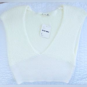 NWT, Free People Cap Sleeve Sweater Crop, Size Small